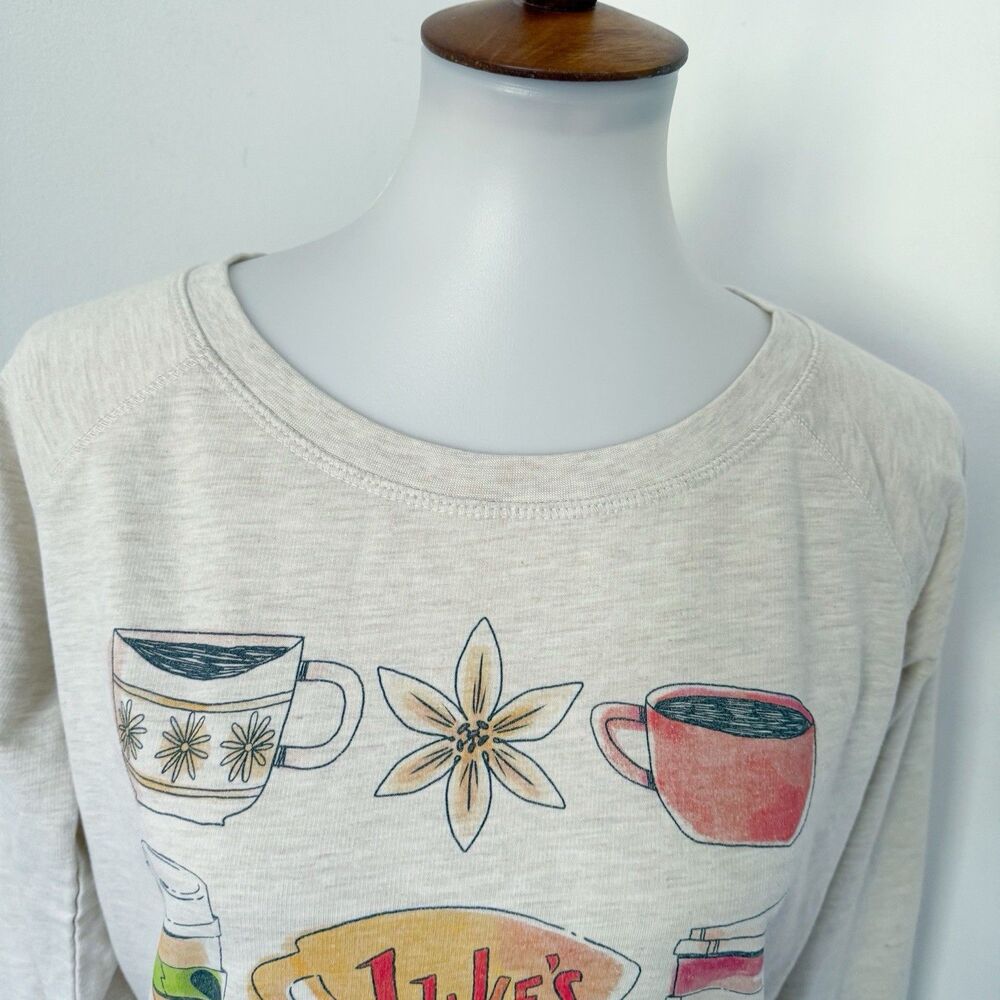 Gilmore Girls Luke's Floral Coffee Mug Cup Tee Shirt Top M Medium Cotton Blend - Picture 3 of 14